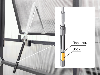 Automatic window for a greenhouse made of polycarbonate. Where to buy, how does it work?