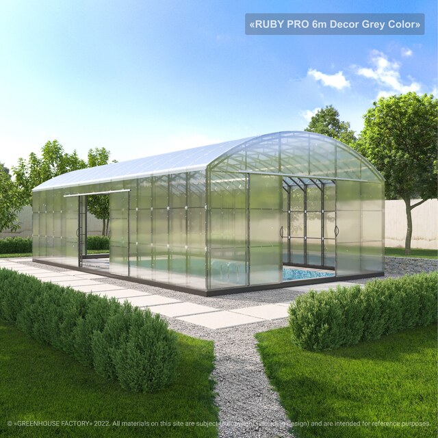 Gewächshaus RUBY PRO 4m/5m/6m Breite 4 m, GREENHOUSE FACTORY In
