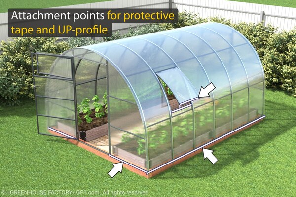 Befestigung des schutzstreifens und UP-Profil