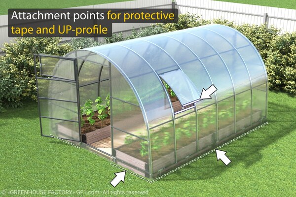 Befestigung des schutzstreifens und UP-Profil