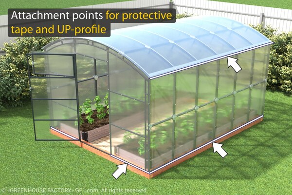 Befestigung des schutzstreifens und UP-Profil